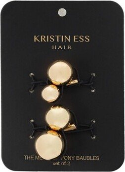 Kristin Ess The Metallic Pony Baubles Hair Elastics - 2ct