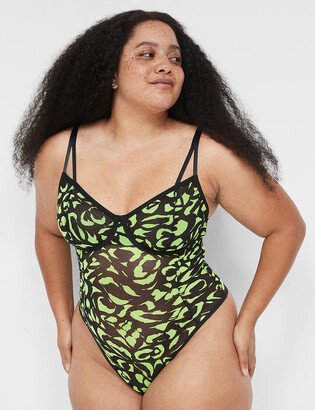 Mesh Unlined Demi Bodysuit