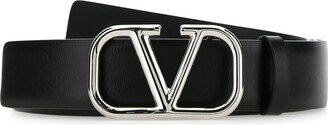 Black Leather Vlogo Signature Belt