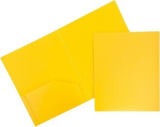 JAM Paper & Envelope JAM 6pk 2 Pocket Heavy Duty Plastic Folders - Yellow