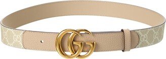 Gg Marmont Thin Gg Supreme Canvas & Leather Belt