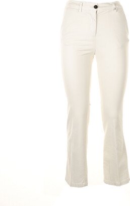 High-waisted White Trousers