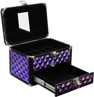 Living and Home 2in1 Diamond Pattern Makeup Case with Mirror