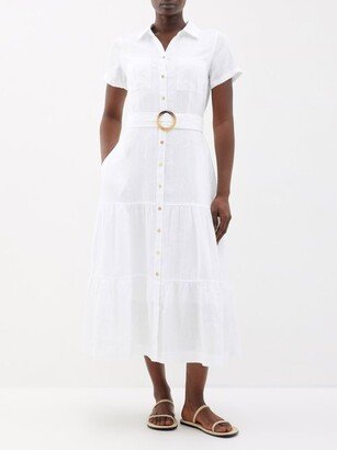 Mitsio Island Belted Linen Shirt Dress