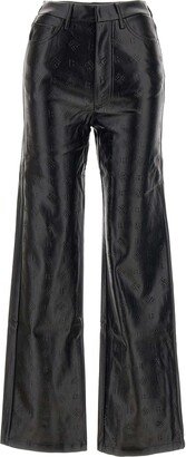 embossed Vegan Leather Pants