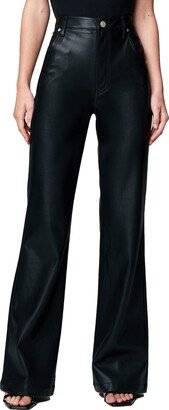 Womens Luxury Clothing Vegan Leather High Rise Wide Leg Pant