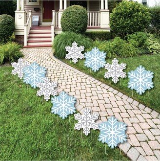 Big Dot Of Happiness Winter Wonderland - Snowflake Lawn Decor - Outdoor Holiday Yard Decor - 10 Pc