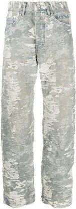 Relaxed fit jacquard jeans