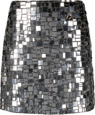 Sequinned High-Waist Miniskirt