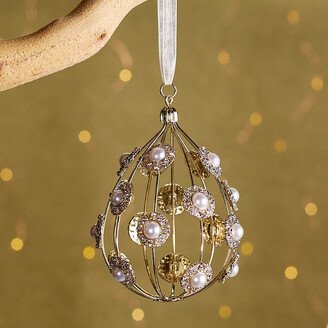 Pearl Filigree Teardrop Ornament