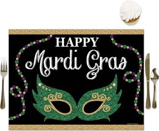 Big Dot Of Happiness Mardi Gras - Party Table Decorations - Masquerade Party Placemats - Set of 16