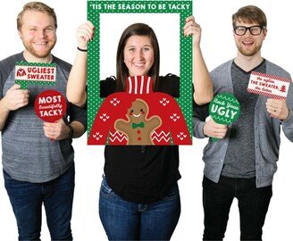 Big Dot Of Happiness Ugly Sweater - Holiday Christmas Party Selfie Photo Booth Picture Frame & Props