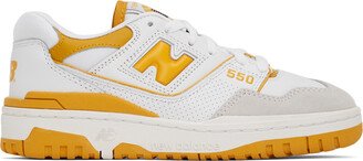 White & Yellow BB 550 Sneakers