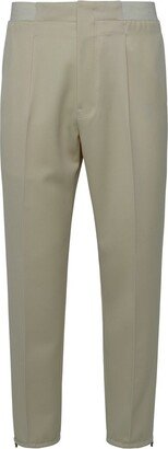 Pleated Mid-Rise Trousers