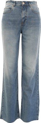 Logo Patch Straight Leg Jeans-BH