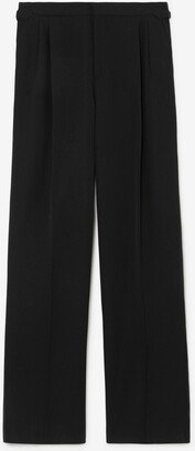 Side Stripe Wool Wide-leg Trousers Size: 40