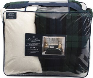 TJMAXX 5Pc Reversible Cotton And Faux Fur Plaid Comforter Set