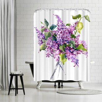 71 x 74 Shower Curtain, Lilac Flowers 3 by Suren Nersisyan