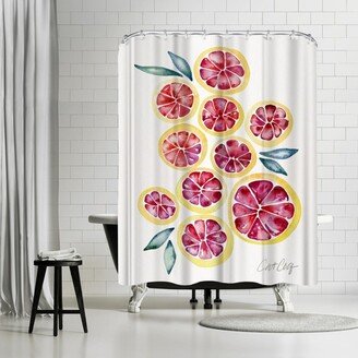 71 x 74 Shower Curtain, Grape Fruit Slices by Cat Coquillette