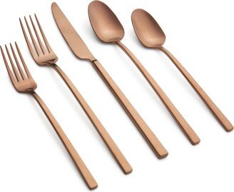 Damaris Copper Satin Flatware Set, 20 Piece