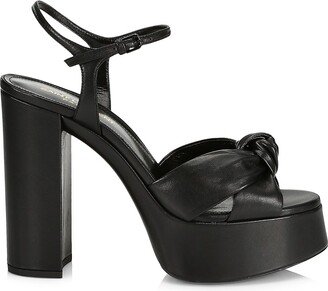 Bianca Knotted Leather Platform Sandals