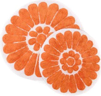 Bursting Flower 2 Piece Bath Rug Set