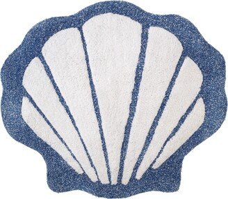 Ibiza Shells Fan Shell Shape Cotton Bath Rug, 24