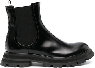 Chelsea shiny leather ankle boots