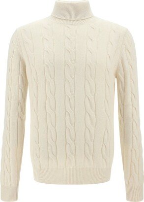 Aragona Cashmere Woven-Knit Turtleneck Jumper