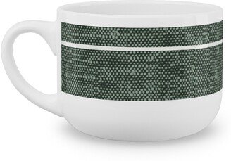Mugs: Farmhouse Stripes - Restoration Green Latte Mug, White, 25Oz, Green