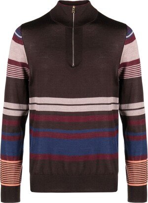 Striped Half-Zip Jumper-AB