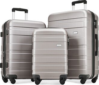 GREATPLANINC Luggage Expandable Suitcase ABS Hardshell Luggage 3 Piece Set with TSA Lock Spinner and Side hooks 20