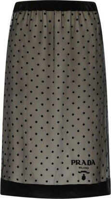 Polka-Dot Midi Skirt