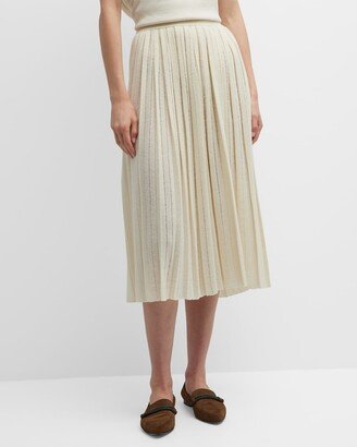 Gonna Gaiole Cashmere Pleated Midi Skirt