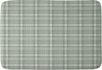 Little Arrow Fall Plaid Memory Foam Bath Mat Green