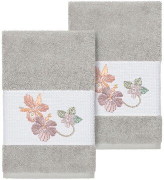 Light Grey Caroline Embellished Hand Towel - Set of 2