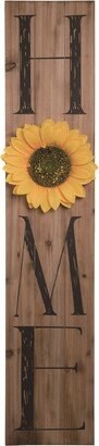 Wood 47.5 Brown Spring Sunflower Porch Decor - N/A