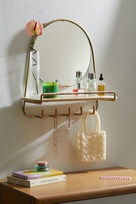 Ella Mirror Multi-Hook Wall Shelf