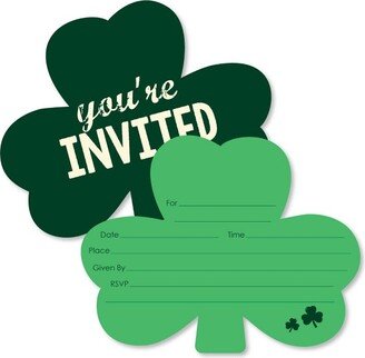 Big Dot of Happiness St. Patrick's Day - Shaped Fill-in Invitations - Saint Patty's Day Party Invitation Cards with Envelopes - Set of 12