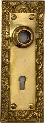 Pair Of Shell Motif Door Plates in Solid Brass