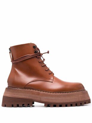 Quadrarmato leather desert boots