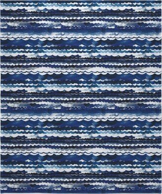 Fleece Photo Blankets: Sea Waves - Indigo Blanket, Fleece, 50X60, Blue