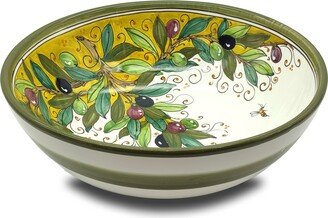 Large Ceramic Bowl - Italian Dinnerware Pasta Bowl Platter Serving Tray Hand Painted Tuscany Pottery Bowls Made in Italy Salad-AB