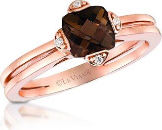 14K Strawberry Gold® 0.87 Ct. Tw. Diamond & Smoky Quartz Ring