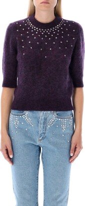 Studded Crewneck Knitted Top-AA