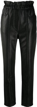 Faux-Leather Slim Trousers-AB