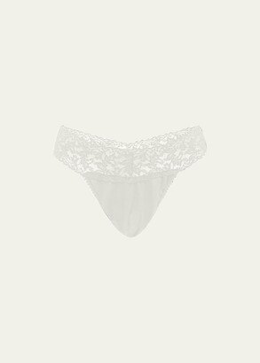 Original-Rise Organic Cotton Lace-Trim Thong