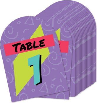 Big Dot Of Happiness 90's Throwback - 1990s Party Double-Sided 5 x 7 Cards - Table Numbers - 1-20