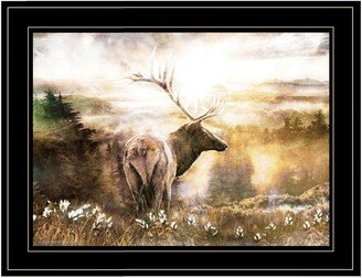 Heading Home-Elk by Bluebird Barn, Ready to hang Framed Print, Black Frame, 19 x 15