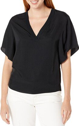 Women's Rib Trim Dbl V-Neck S/S Tee